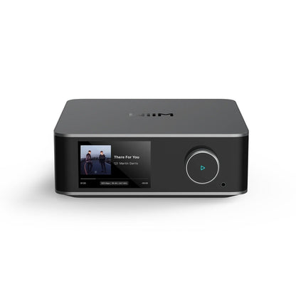 WiiM Ultra Netzwerk-Streamer Space Gray Displayansicht mit 3,5-Zoll-Farb-Touchscreen