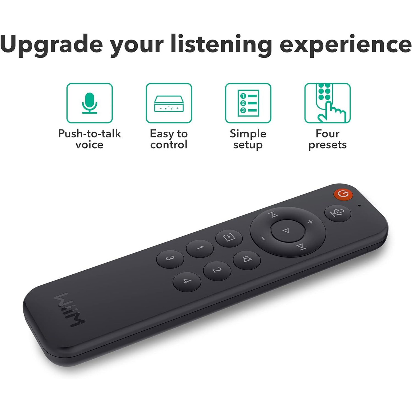 WiiM Voice Remote Sprachfernbedienung Detailansicht Sprachsteuerung, Bedienung, Einrichtung und Presets