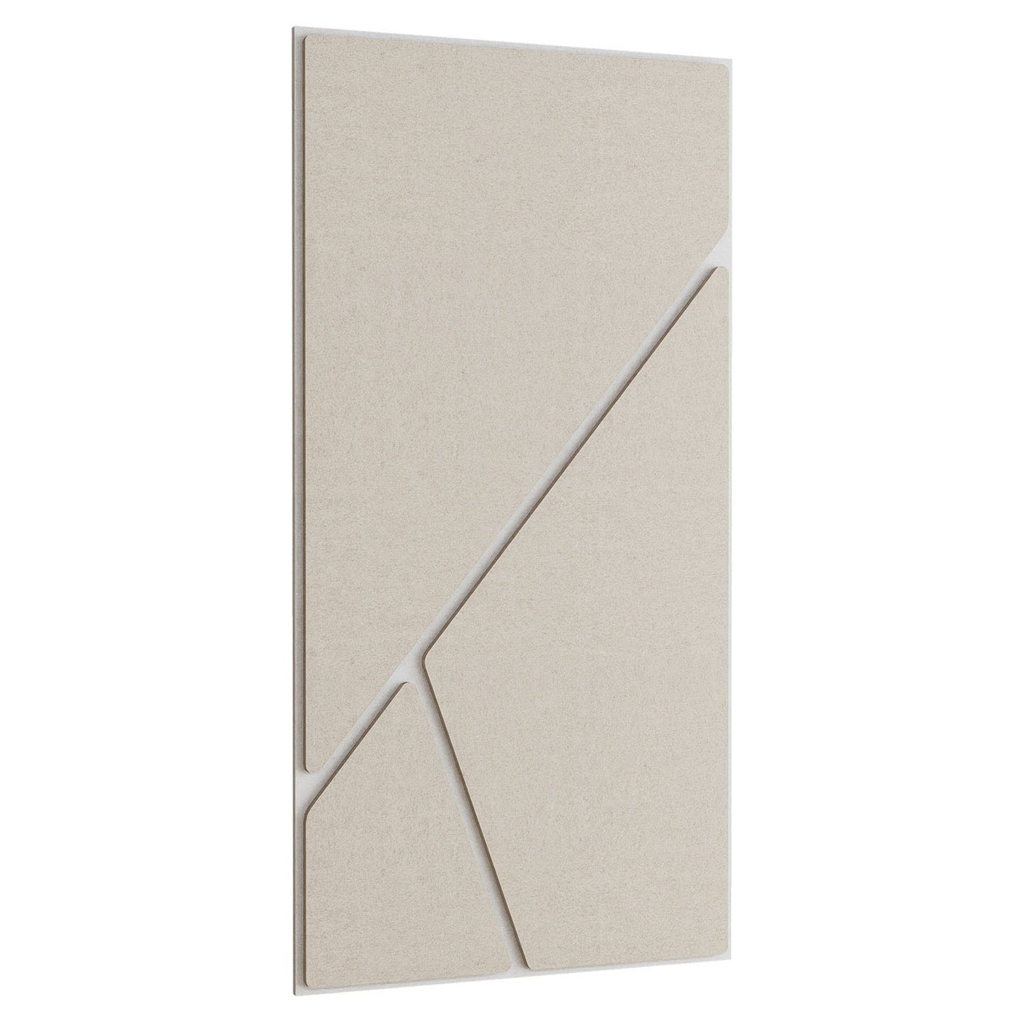 Woodbang Fractal PET-Filz Akustikpaneel Schrägansicht Grösse L, Farbe Beige