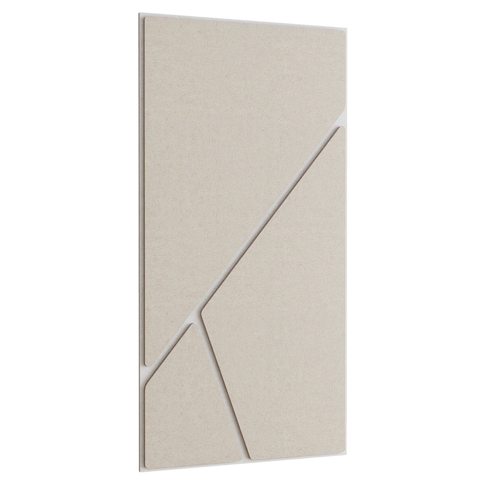 Woodbang Fractal PET-Filz Akustikpaneel Schrägansicht Grösse L, Farbe Beige