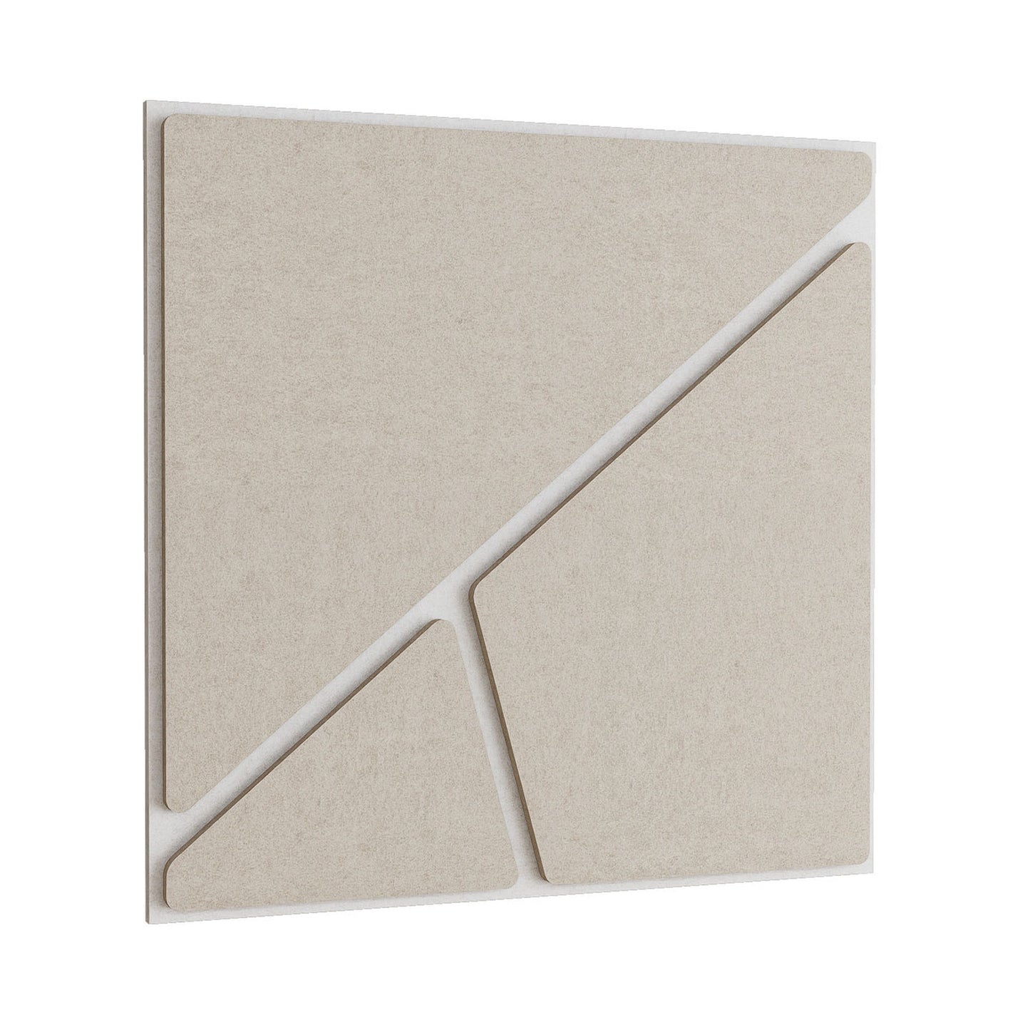 Woodbang Fractal PET-Filz Akustikpaneel Schrägansicht Grösse S, Farbe Beige