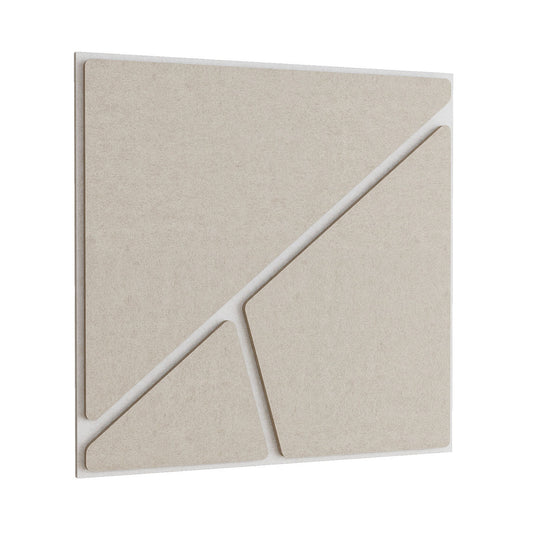 Woodbang Fractal PET-Filz Akustikpaneel Schrägansicht Grösse S, Farbe Beige