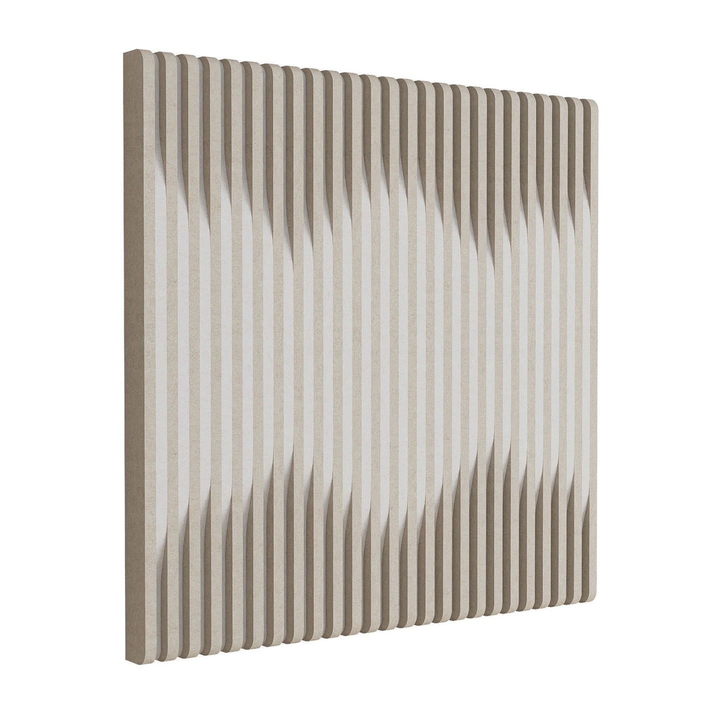Woodbang Graph PET-Filz Akustikpaneel Schrägansicht Ausführung Cut, Farbe Beige