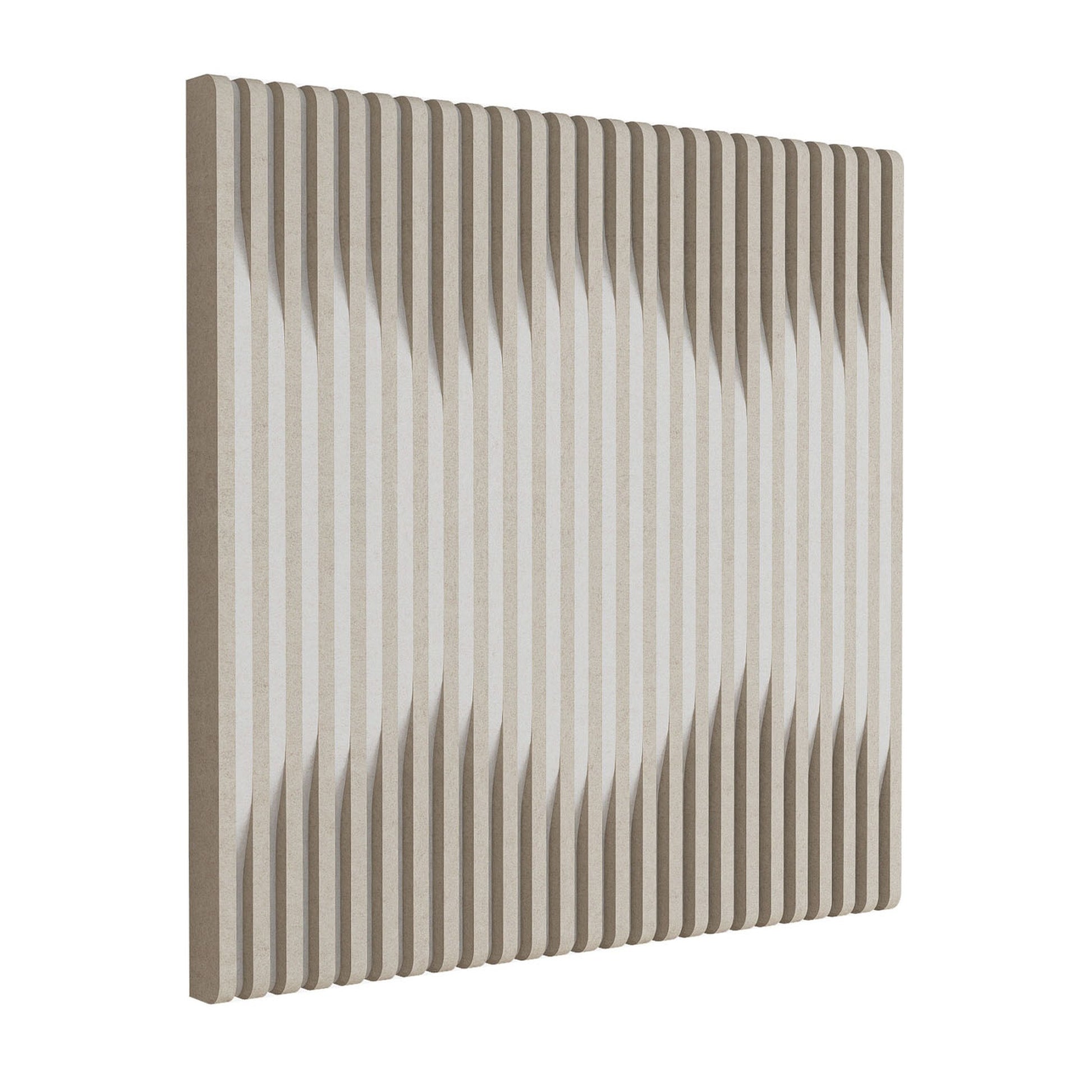 Woodbang Graph PET-Filz Akustikpaneel Schrägansicht Ausführung Cut, Farbe Beige