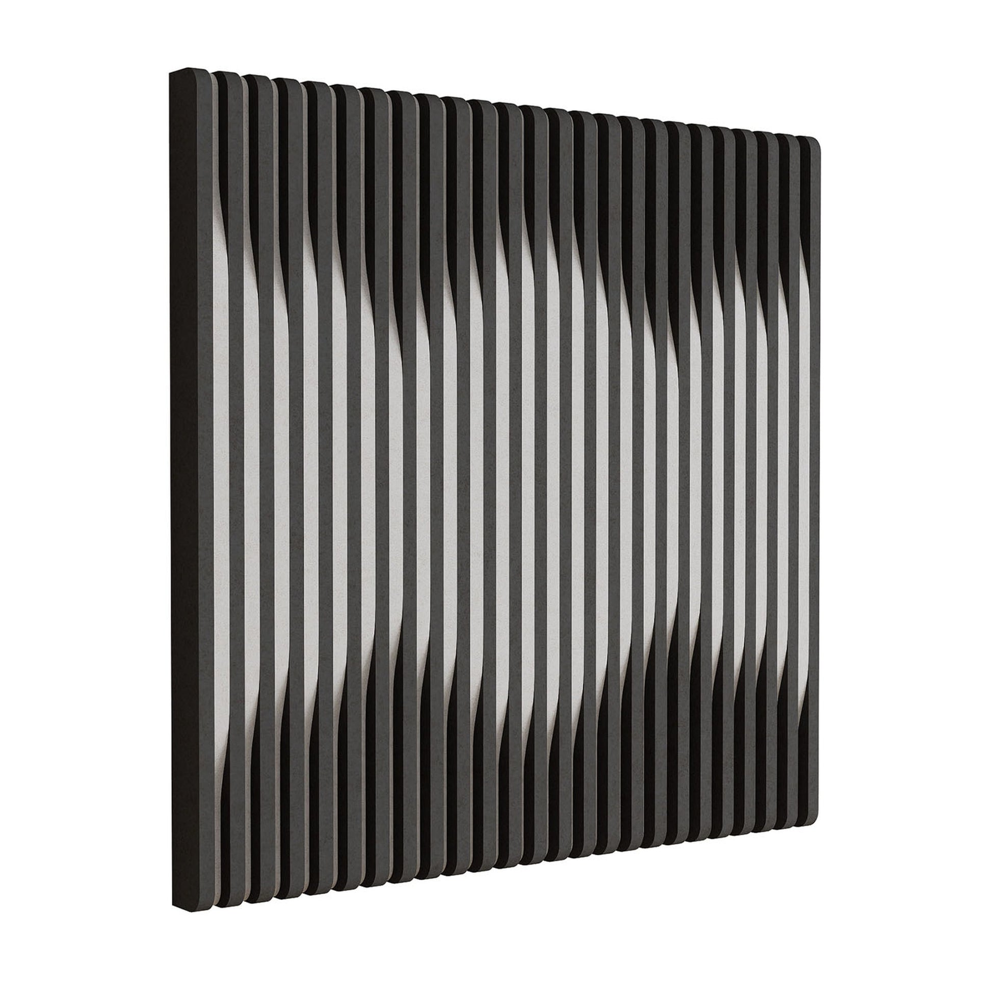 Woodbang Graph PET-Filz Akustikpaneel Schrägansicht Ausführung Cut, Farbe Dunkelgrau