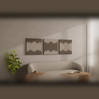 Woodbang Graph PET-Filz Akustikpaneel Lifestyle Wohnzimmer, Boost und Cut kombiniert