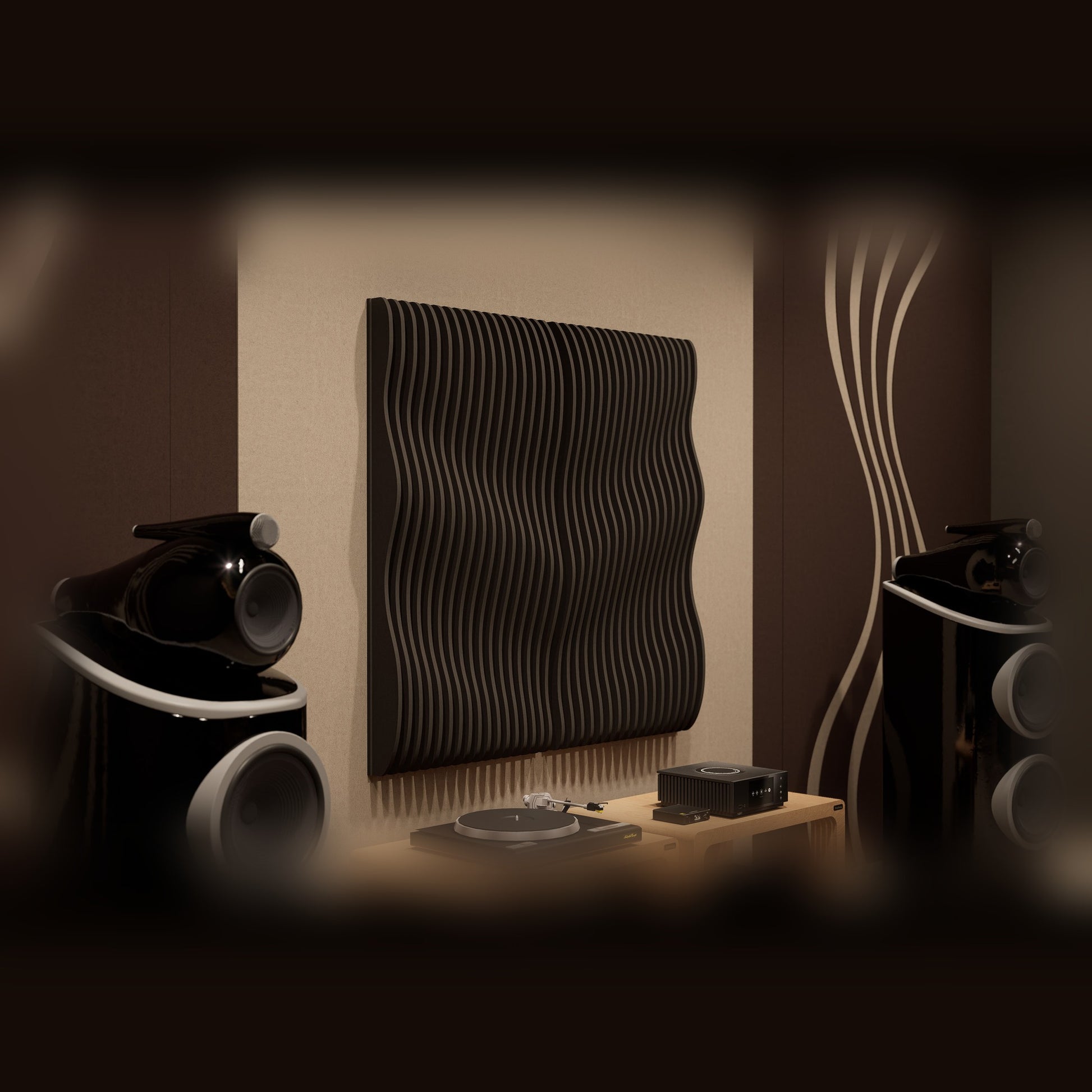 Woodbang Parametric Flow Akustikpaneel XL Lifestyle Hörraum