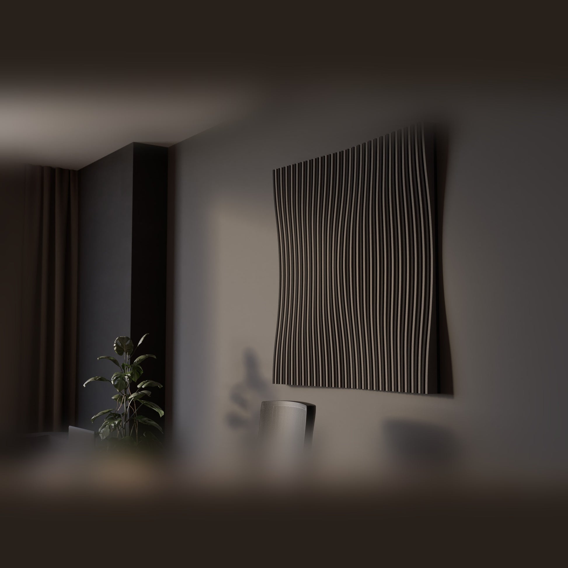 Woodbang Parametric Wave Akustikpaneel Lifestyle Büro, Modell Even