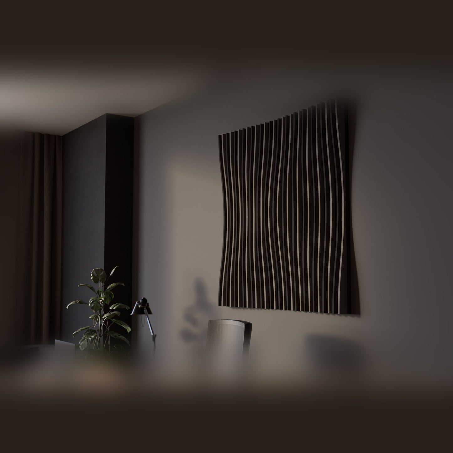 Woodbang Parametric Wave Akustikpaneel Lifestyle Büro, Modell Standard