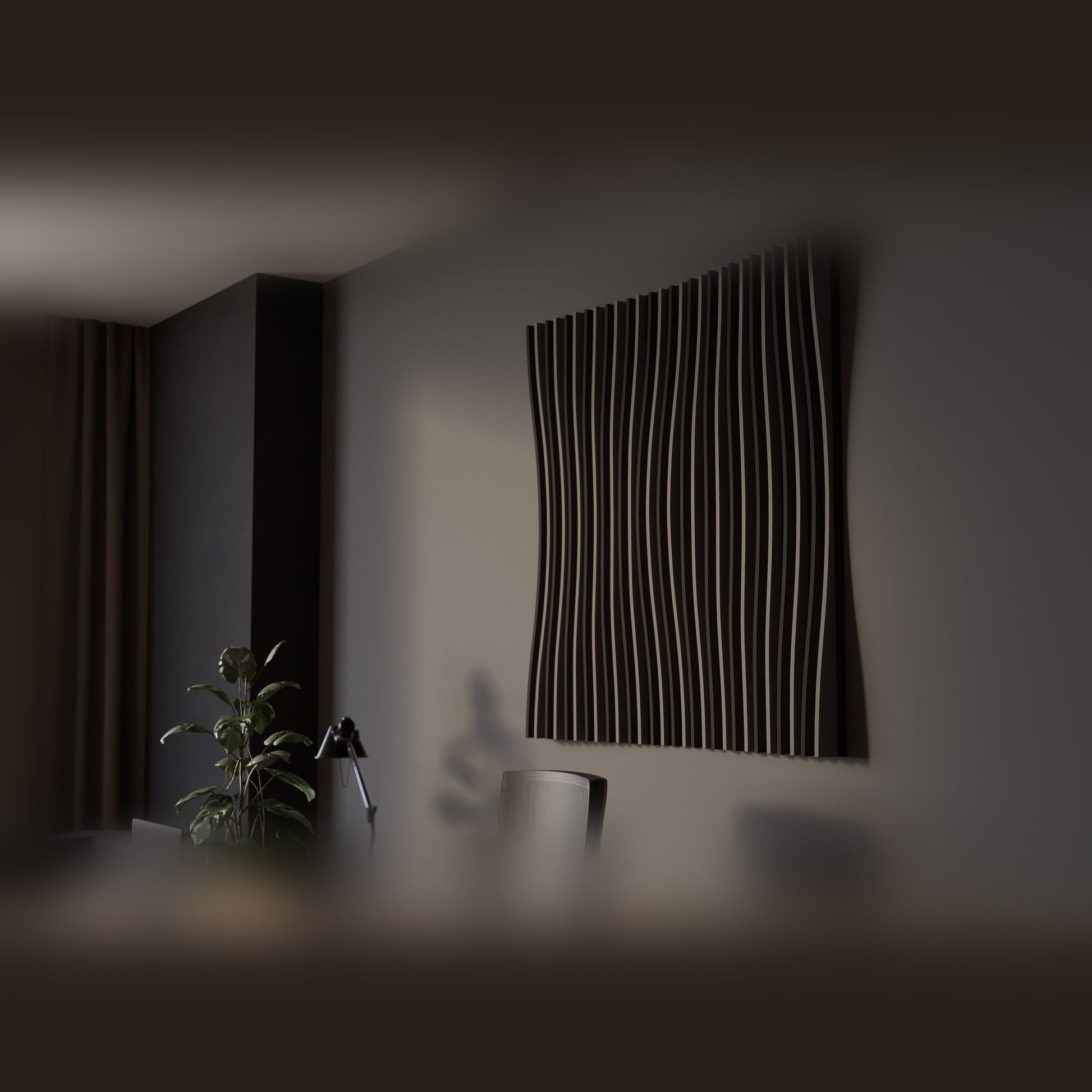 Woodbang Parametric Wave Akustikpaneel Lifestyle Büro, Modell Standard