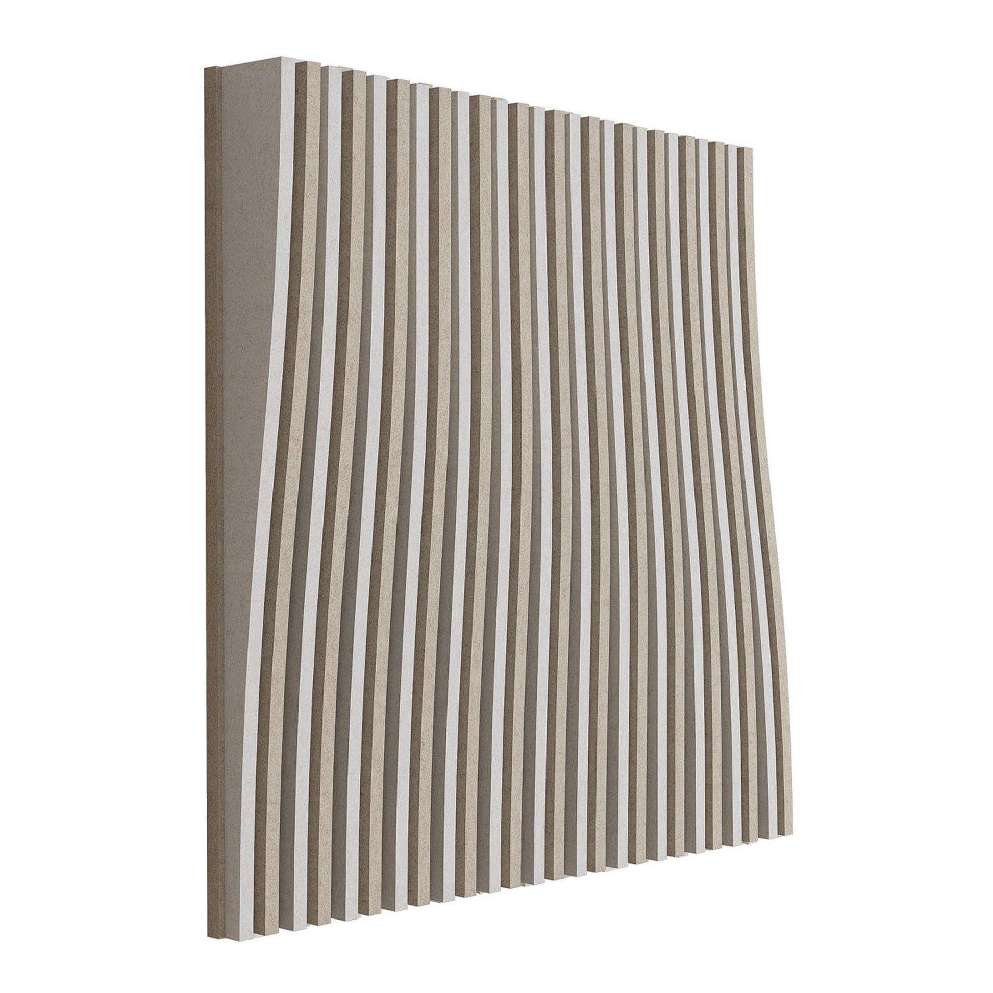 Woodbang Parametric Wave Akustikpaneel Schrägansicht Modell Even, Farbe Beige