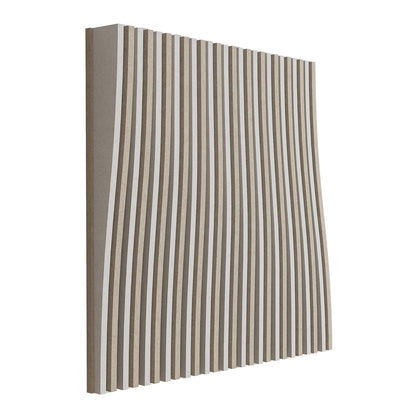 Woodbang Parametric Wave Akustikpaneel Schrägansicht Modell Even, Farbe Beige
