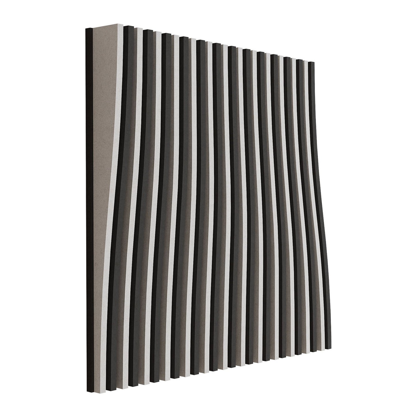 Woodbang Parametric Wave Akustikpaneel Schrägansicht Modell Even, Farbe Dunkelgrau