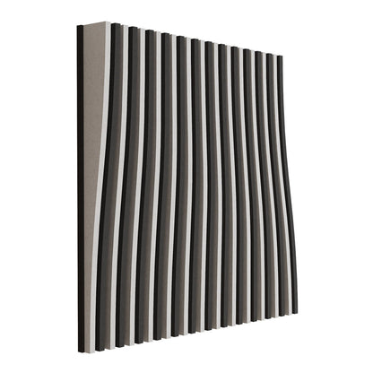 Woodbang Parametric Wave Akustikpaneel Schrägansicht Modell Even, Farbe Dunkelgrau