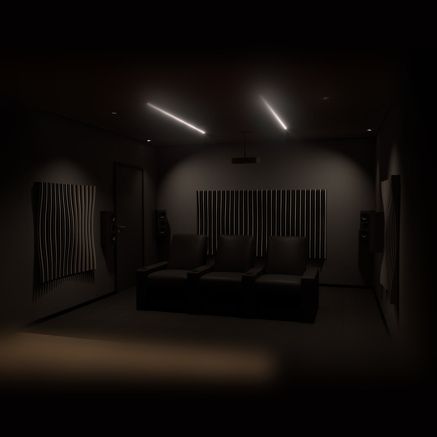 Woodbang Parametric Wave Akustikpaneel Lifestyle Heimkino, Modell Standard