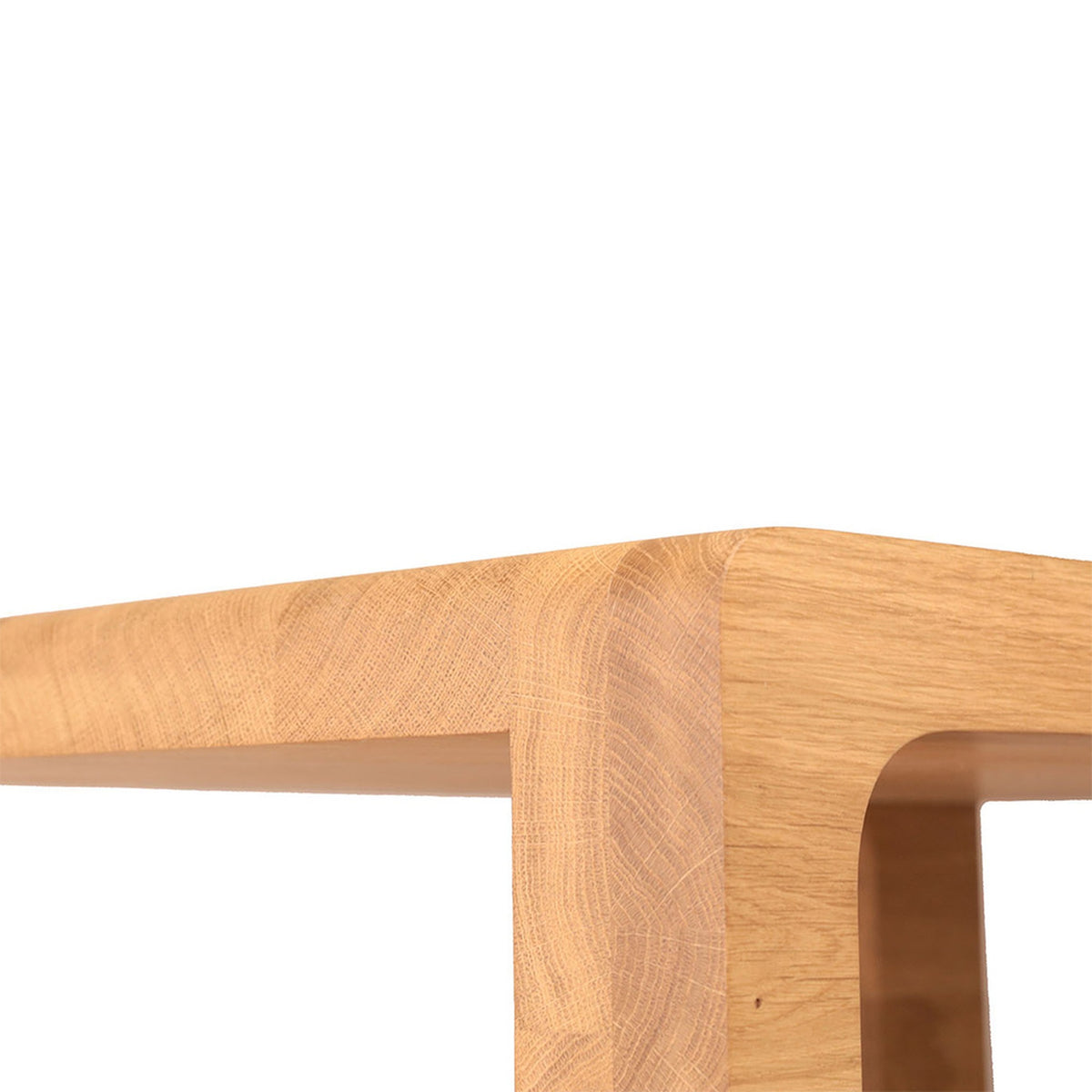 Woodbang Qlimax Beat HiFi-Rack Eiche Detailansicht Kante