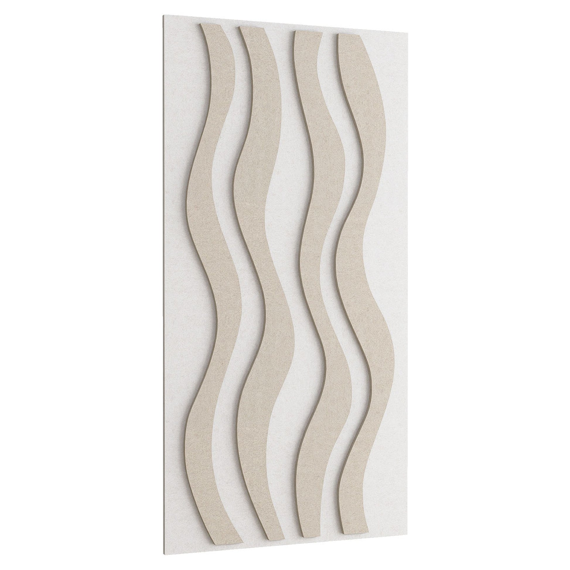 Woodbang Stream PET-Filz Akustikpaneel Schrägansicht Ausführung Boost, Farbe Beige