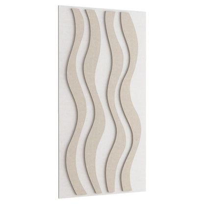 Woodbang Stream PET-Filz Akustikpaneel Schrägansicht Ausführung Boost, Farbe Beige