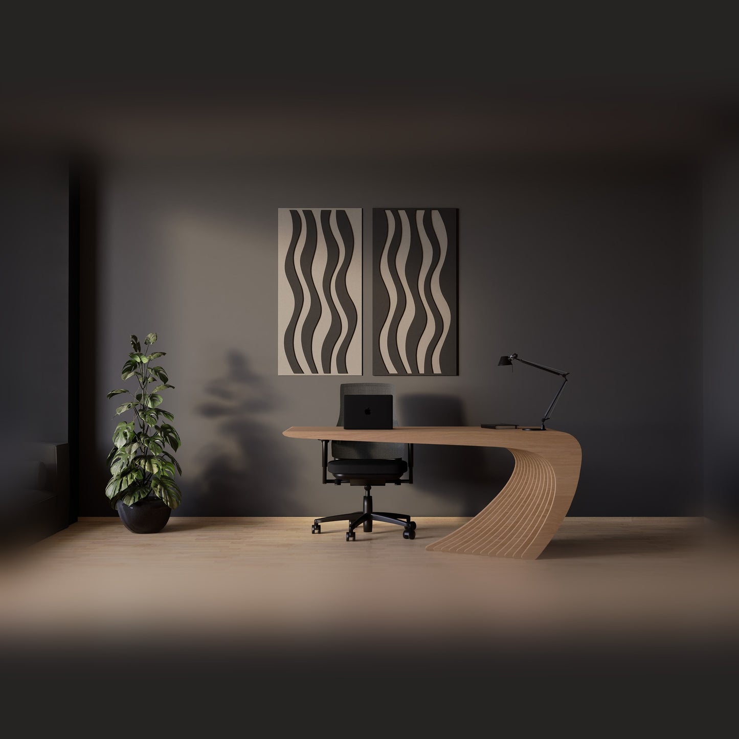 Woodbang Stream PET-Filz Akustikpaneel Lifestyle Büro