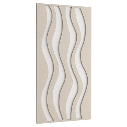 Woodbang Stream PET-Filz Akustikpaneel Schrägansicht Ausführung Cut, Farbe Beige