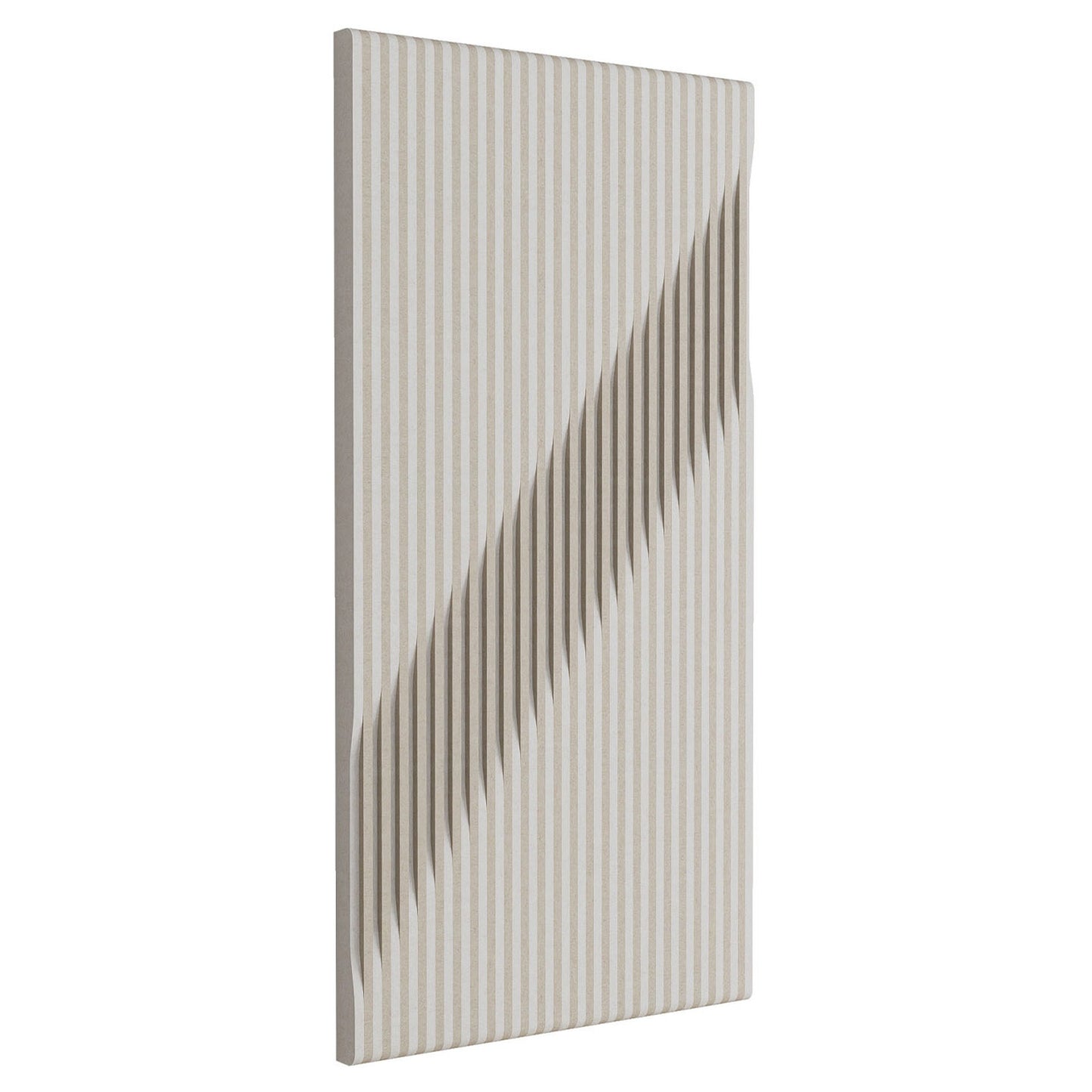 Woodbang V Serie PET-Filz Akustikpaneel Schrägansicht Ausführung Boost, Grösse L, Farbe Beige