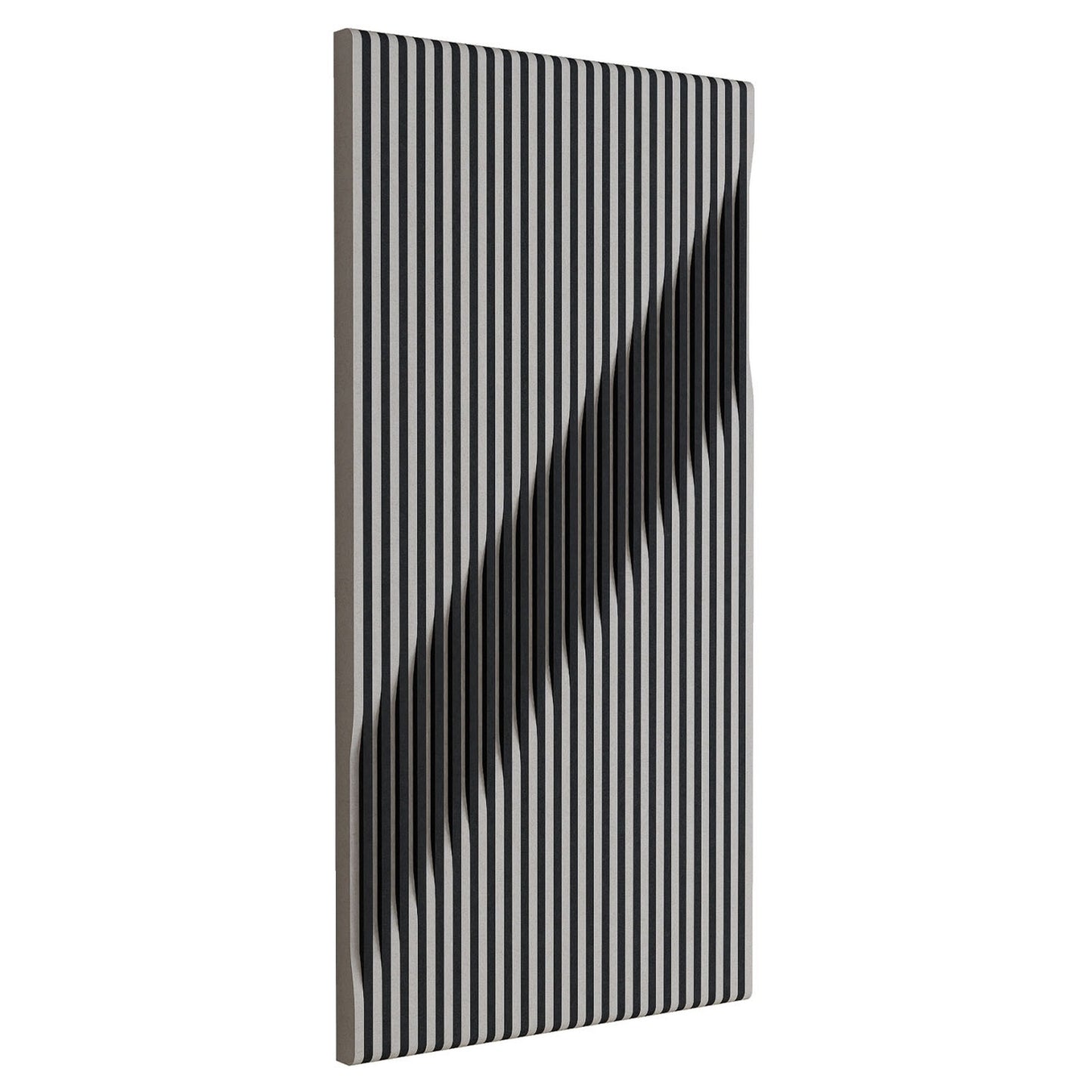 Woodbang V Serie PET-Filz Akustikpaneel Schrägansicht Ausführung Boost, Grösse L, Farbe Dunkelgrau