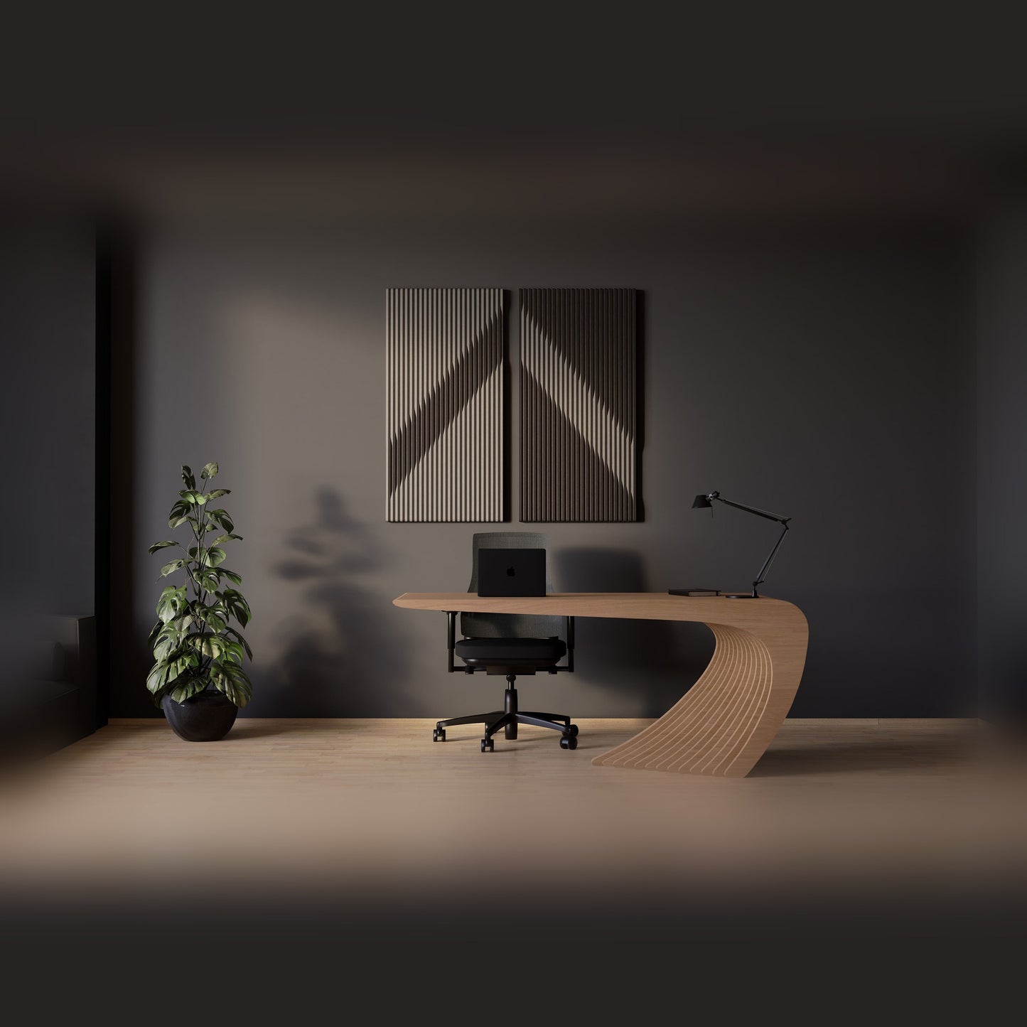 Woodbang V Serie PET-Filz Akustikpaneel Lifestyle Büro, Grösse L