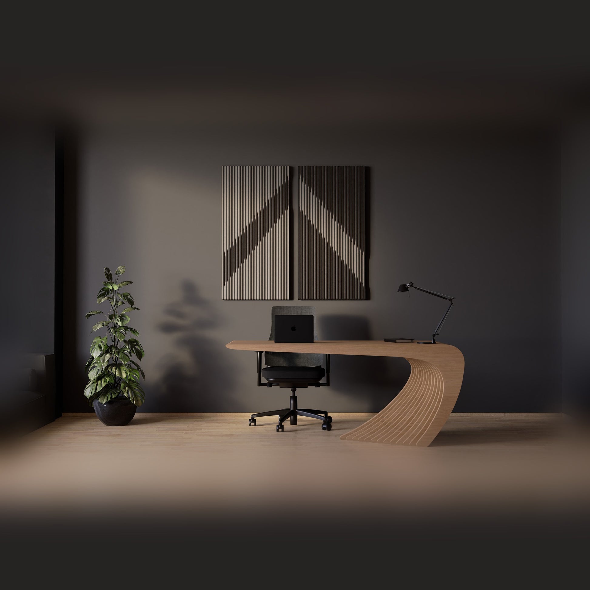 Woodbang V Serie PET-Filz Akustikpaneel Lifestyle Büro, Grösse L