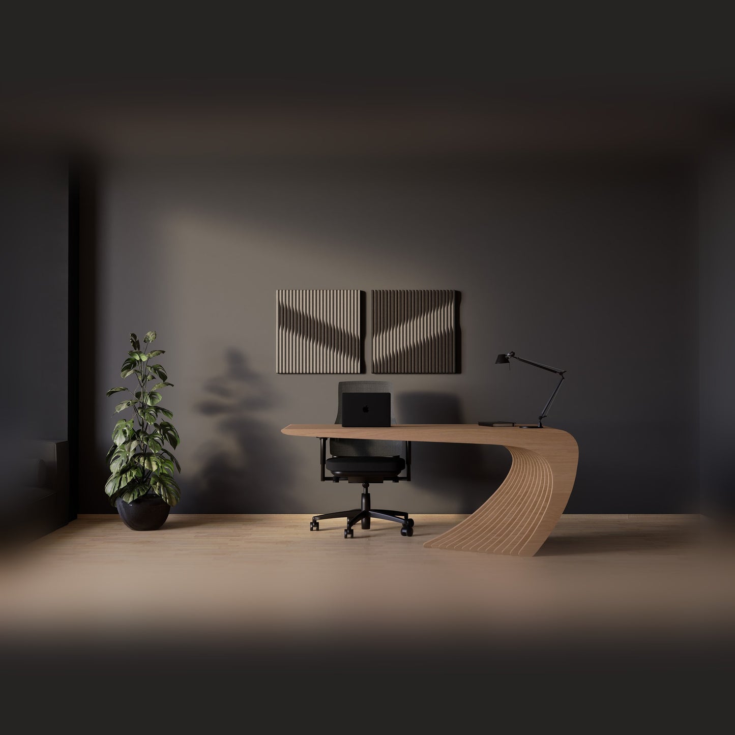 Woodbang V Serie PET-Filz Akustikpaneel Lifestyle Büro, Grösse S