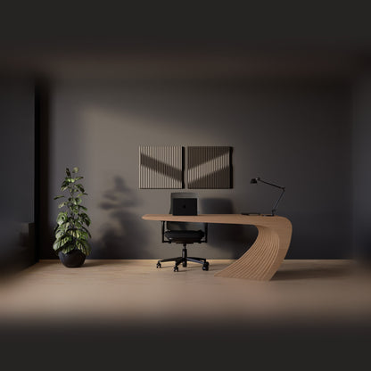 Woodbang V Serie PET-Filz Akustikpaneel Lifestyle Büro, Grösse S