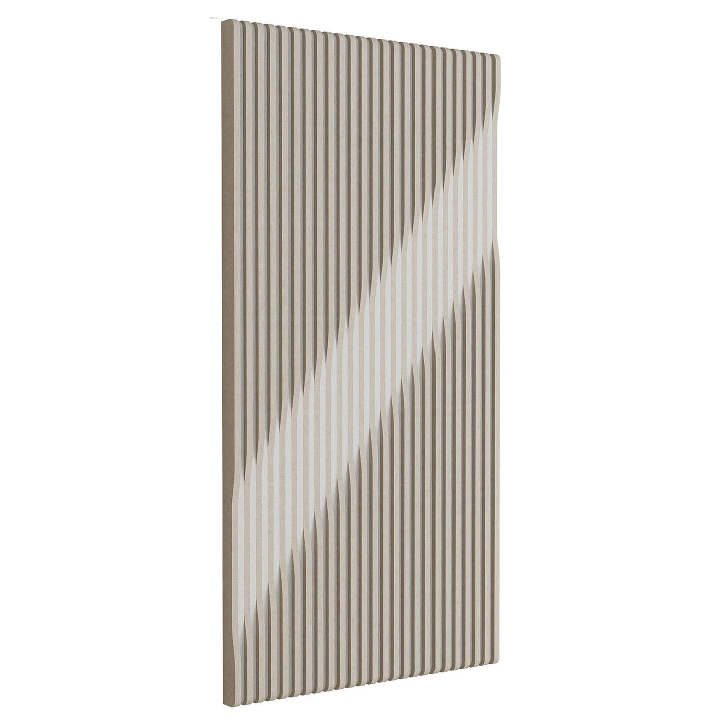 Woodbang V Serie PET-Filz Akustikpaneel Schrägansicht Ausführung Cut, Grösse L, Farbe Beige