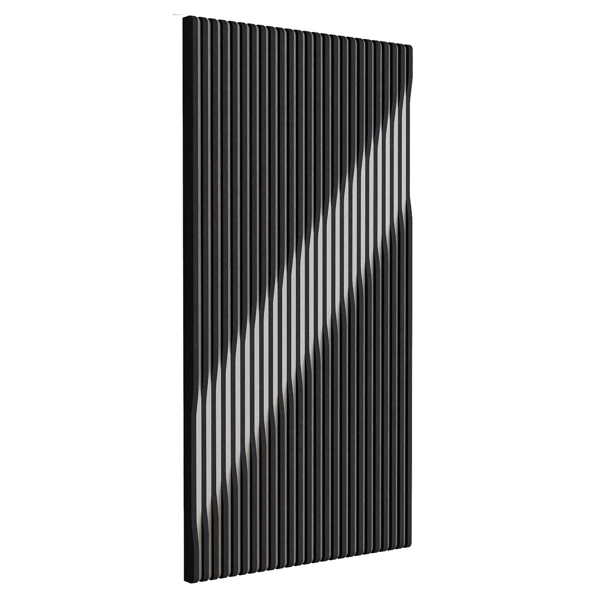 Woodbang V Serie PET-Filz Akustikpaneel Schrägansicht Ausführung Cut, Grösse L, Farbe Dunkelgrau