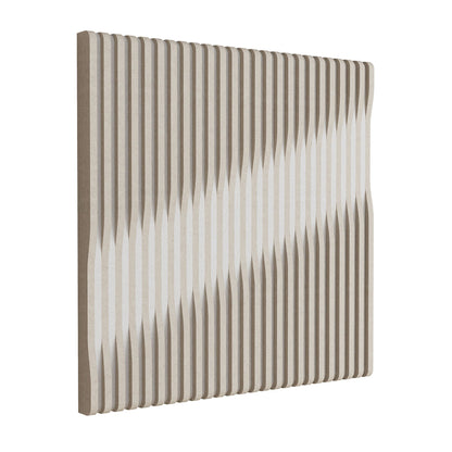 Woodbang V Serie PET-Filz Akustikpaneel Schrägansicht Ausführung Cut, Grösse S, Farbe Beige