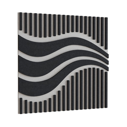 Woodbang Wave ART PET-Filz Akustikpaneel Schrägansicht Farbe Beige