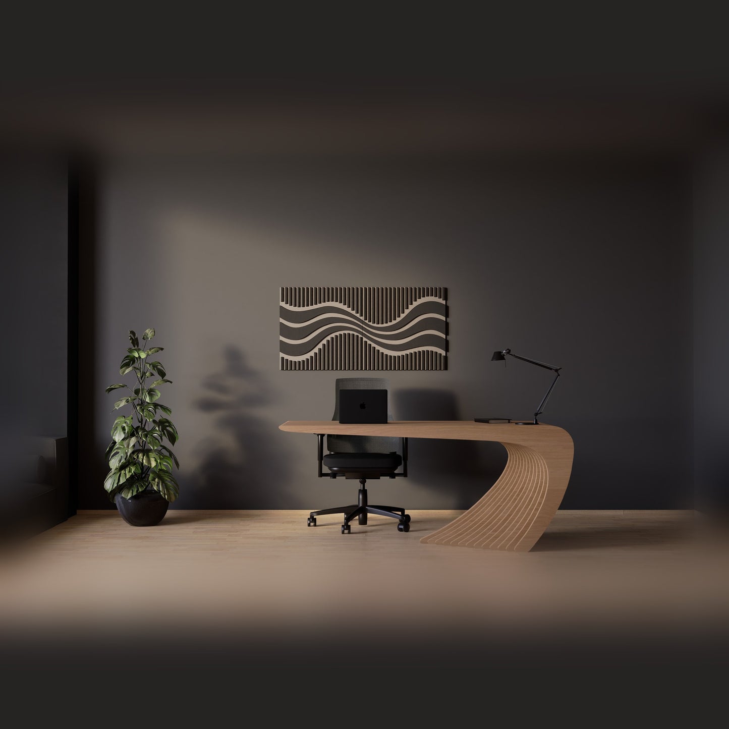Woodbang Wave ART PET-Filz Akustikpaneel Lifestyle Büro