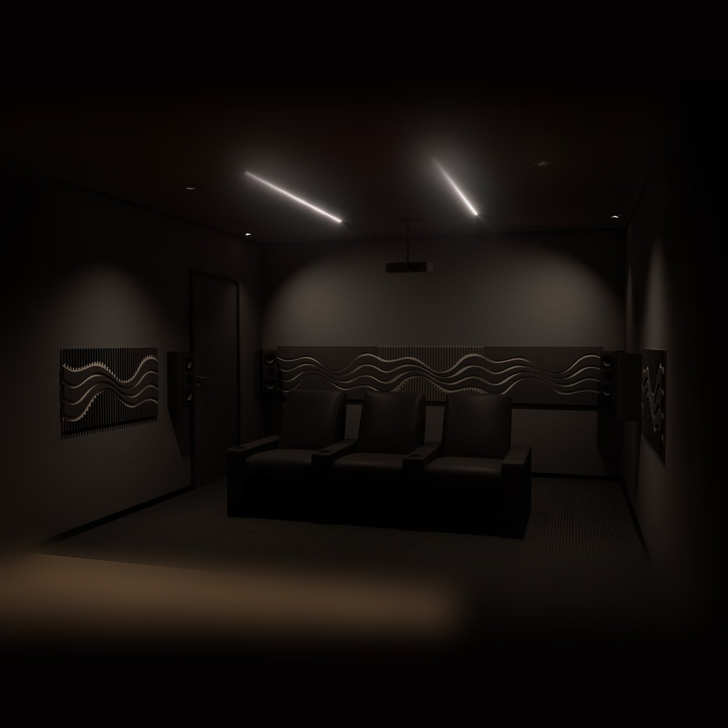 Woodbang Wave ART PET-Filz Akustikpaneel Lifestyle Heimkino