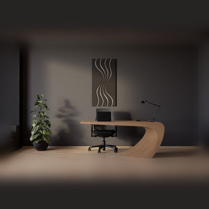 Woodbang Wave PET-Filz Akustikpaneel Lifestyle Büro, Grösse L
