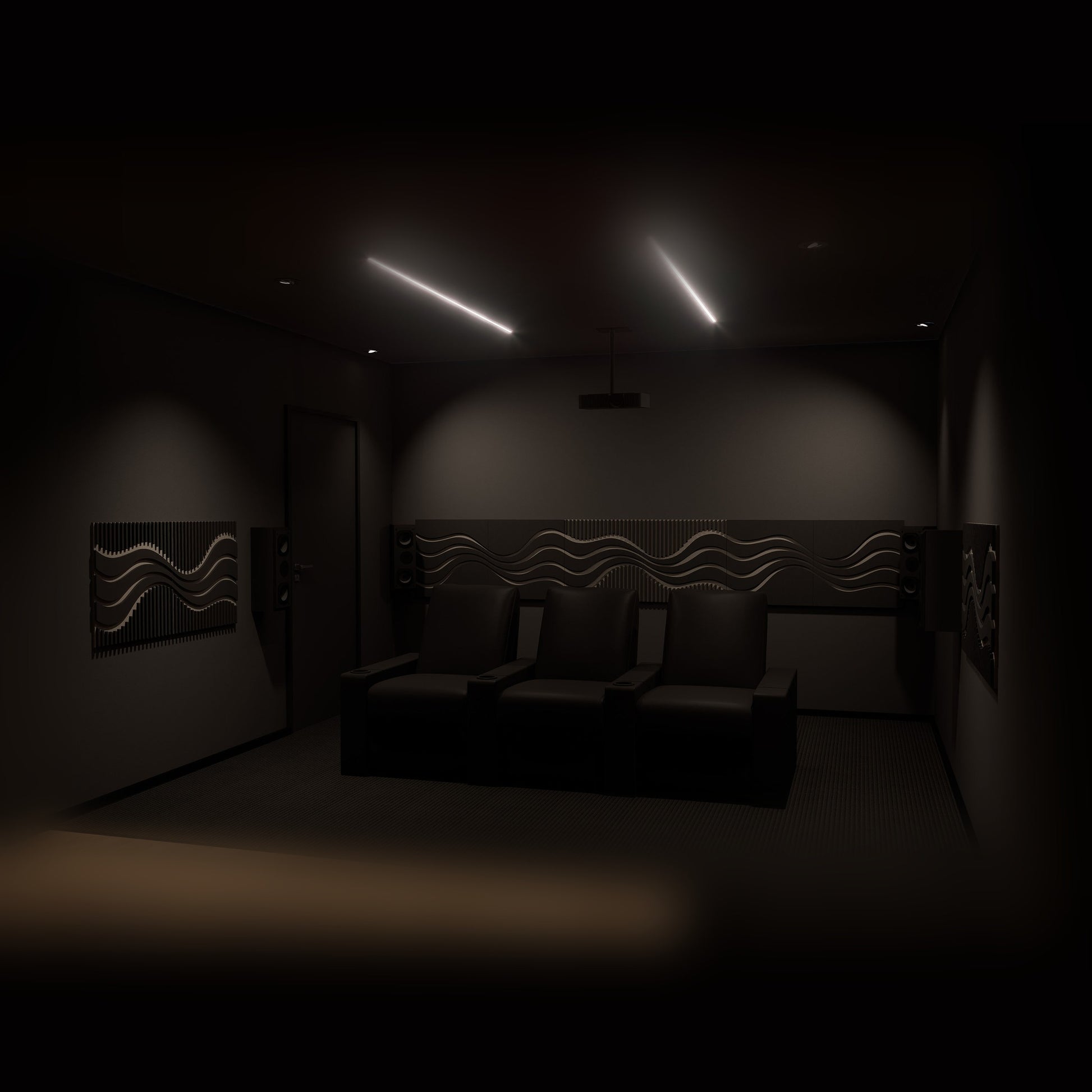Woodbang Wave PET-Filz Akustikpaneel Lifestyle Heimkino