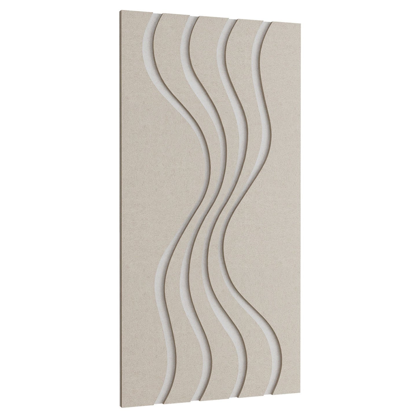 Woodbang Wave PET-Filz Akustikpaneel Schrägansicht Grösse L, Farbe Beige