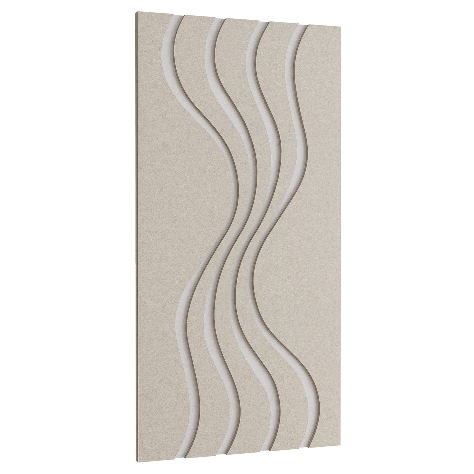 Woodbang Wave PET-Filz Akustikpaneel Schrägansicht Grösse L, Farbe Beige