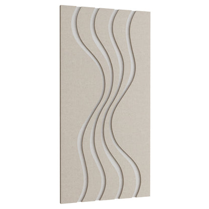 Woodbang Wave PET-Filz Akustikpaneel Schrägansicht Grösse L, Farbe Beige