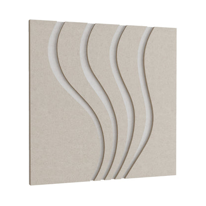 Woodbang Wave PET-Filz Akustikpaneel Schrägansicht Grösse S, Farbe Beige