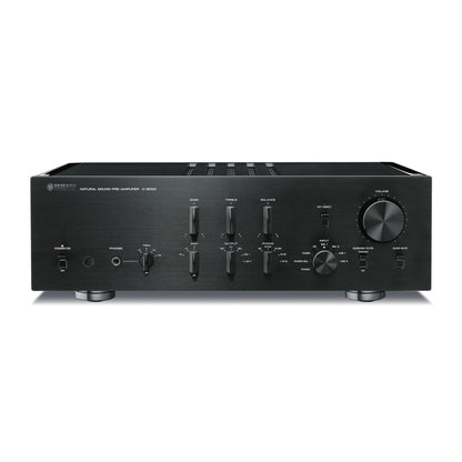 Yamaha C-5000 High-End-Vorverstärker Schwarz Frontansicht mit Lautstärkeregler und Klangreglern