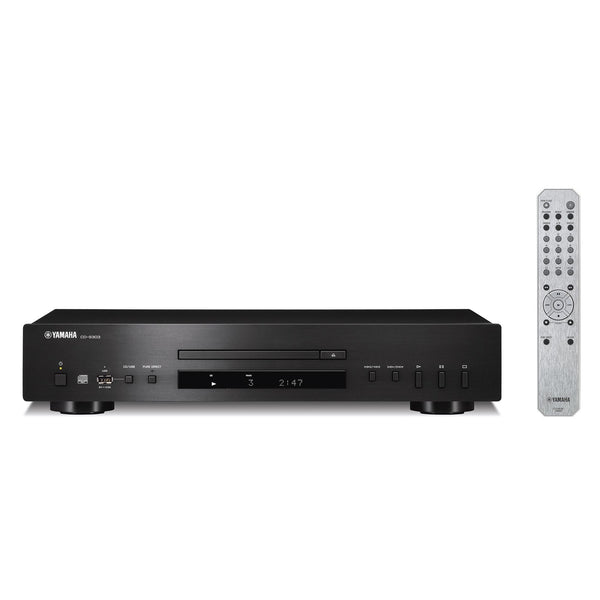 Yamaha CD-S303 CD-Player Schwarz Frontansicht mit Fernbedienung