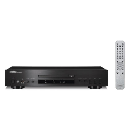 Yamaha CD-S303 CD-Player Schwarz Frontansicht mit Fernbedienung