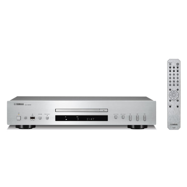 Yamaha CD-S303 CD-Player Silber Frontansicht mit Fernbedienung