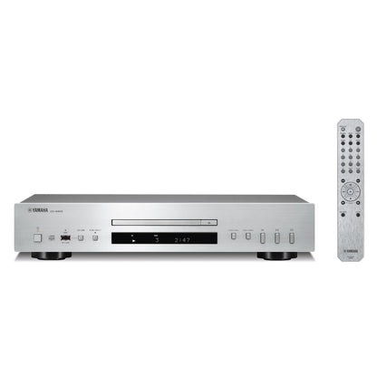 Yamaha CD-S303 CD-Player Silber Frontansicht mit Fernbedienung
