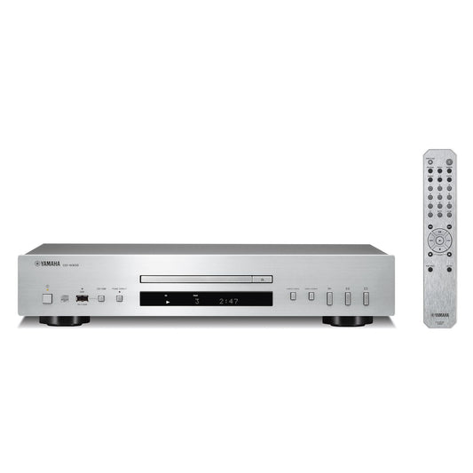 Yamaha CD-S303 CD-Player Silber Frontansicht mit Fernbedienung
