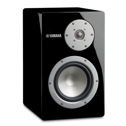 Yamaha NS-3000 Regallautsprecher Klavierlack Schrägansicht von links mit Hochton- und Tiefmitteltöner