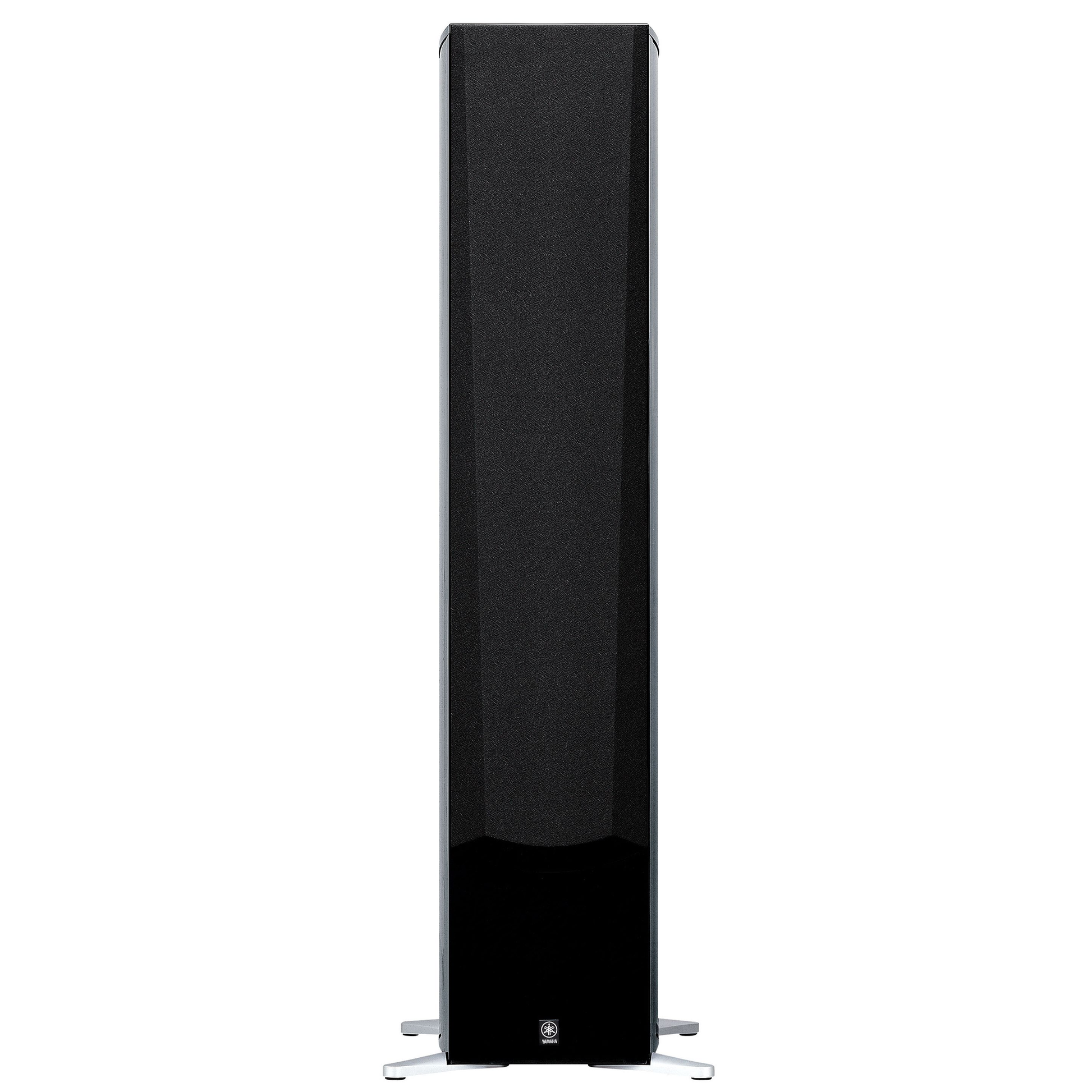 Yamaha NS-555 Standlautsprecher Klavierlack Frontansicht mit aufgesetzter Stoffabdeckung